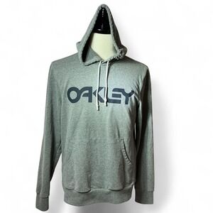 Oakley Hoodie Sweatshirt Pullover Long Sleeve Gray Mens Activewear Top